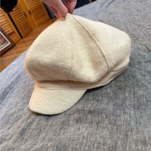 Cream Wool Newsboy Cap